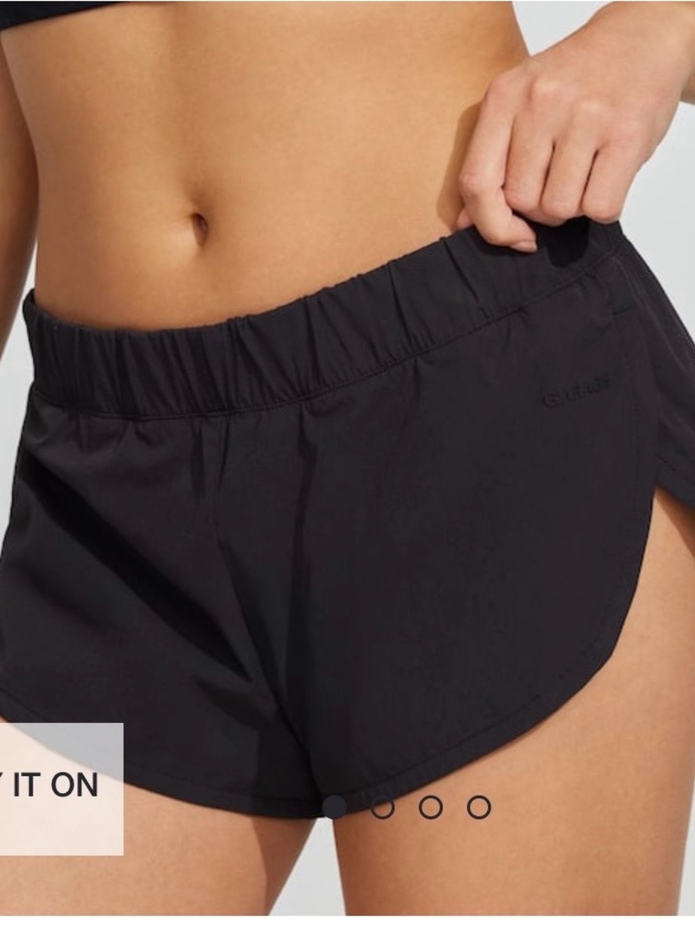 Women's Black Nylon Dolphin shorts